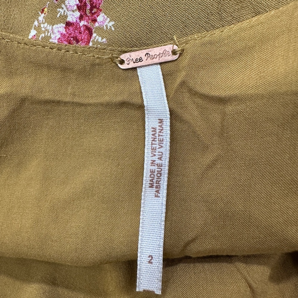 Free People Mockingbird Floral Mustard Mini Dress - Picture 12 of 13